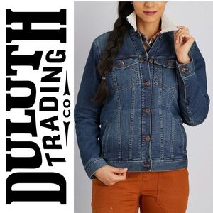 Duluth Trading Co Blue Jean Jacket with Sherpa Collar